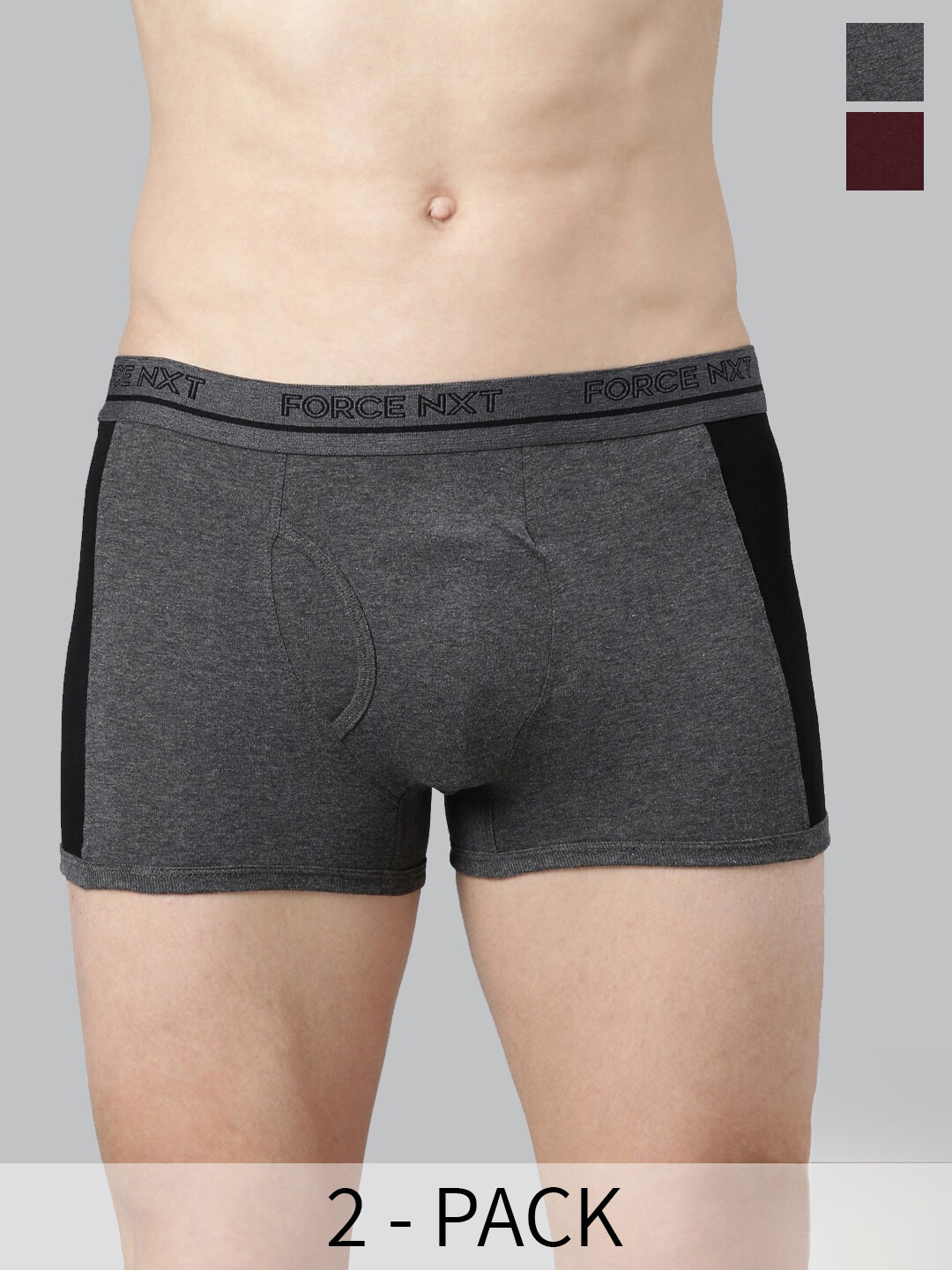 

Force NXT Pack of 2 Mid-Rise Anti Microbial Cotton Trunk MNFF-132-R3-ASST-C1-PO2, Assorted
