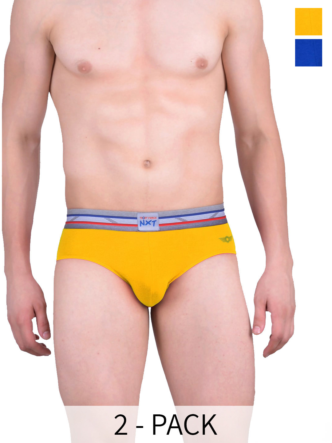

Force NXT Pack of 2 Assorted Anti Microbial Cotton Basic Briefs MNFL-54-R3-ASST-C1-PO2