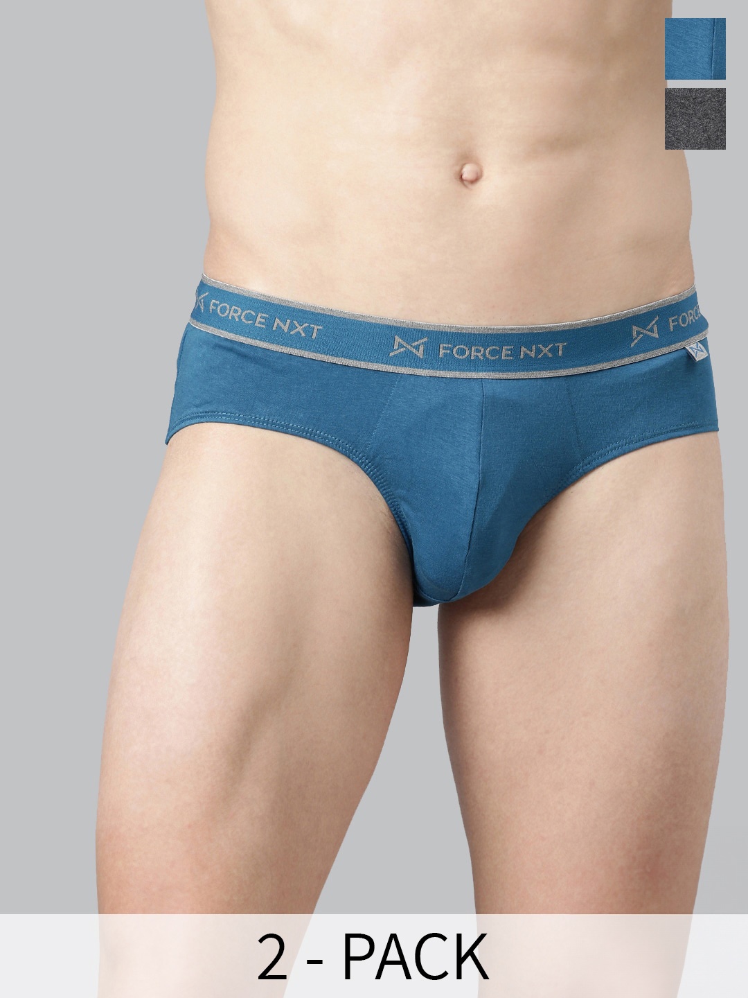 

Force NXT Pack Of 2 Assorted Cotton Basic Briefs MNFF-111-N-R3-ASST-C2-PO2