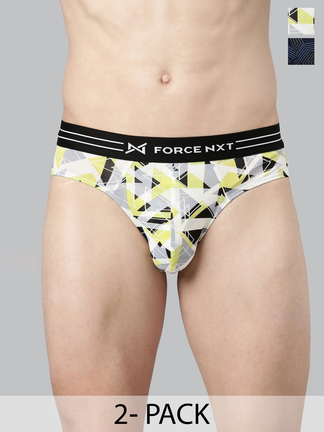 

Force NXT Pack of 2 Assorted Outer Elastic Basic Briefs MNFS-11P-ASST-C2-PO2