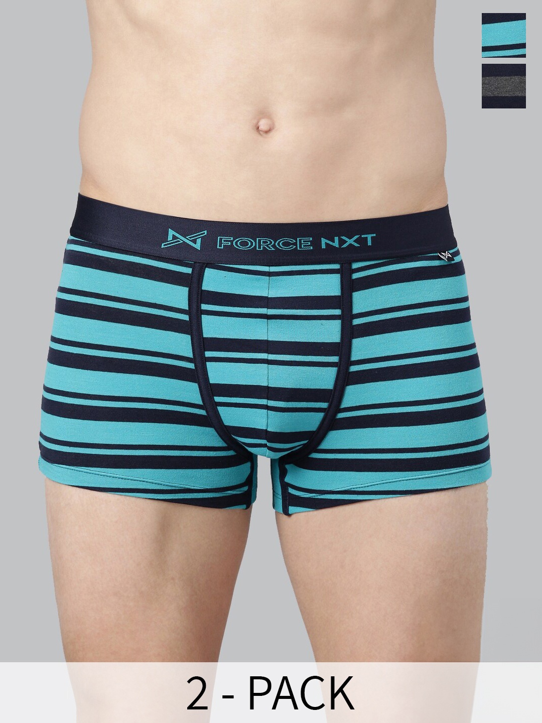 

Force NXT Pack Of 2 Assorted Striped Cotton Trunks