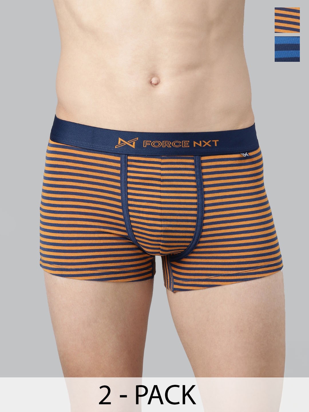 

Force NXT Pack Of 2 Assorted Striped Cotton Trunks MNFL-66-R3-ASST-C1-PO2-Multi