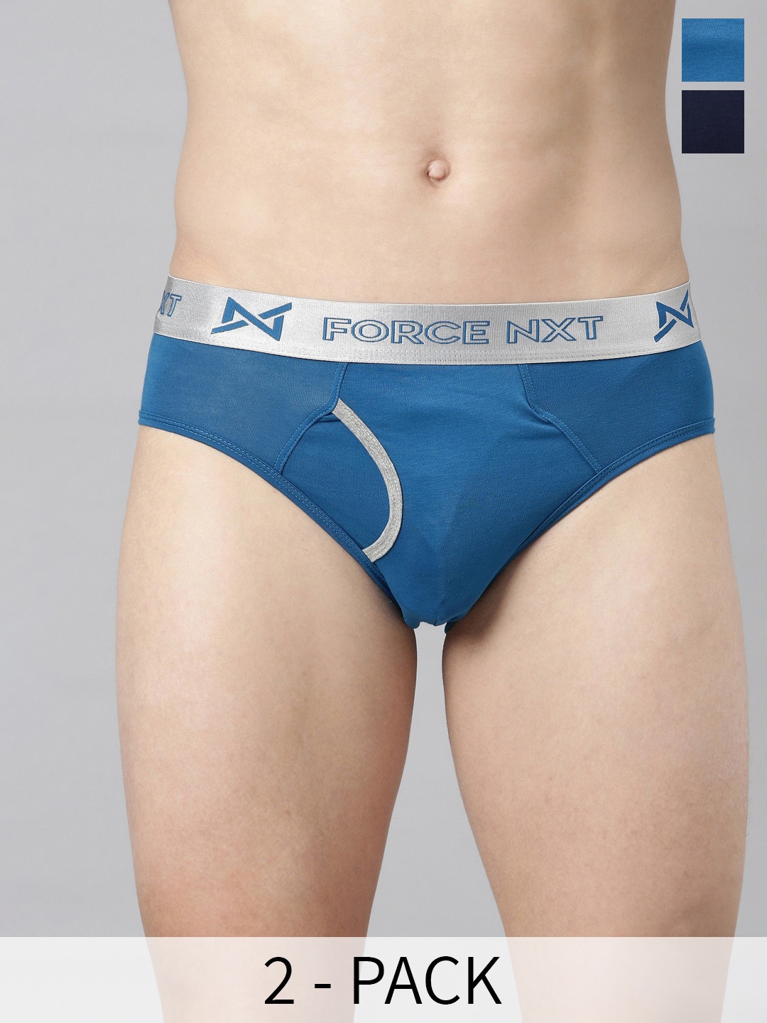 

Force NXT Pack Of 2 Pure Cotton Anti-Microbial Briefs MNFL-55-R3-ASST-C3-PO2, Assorted