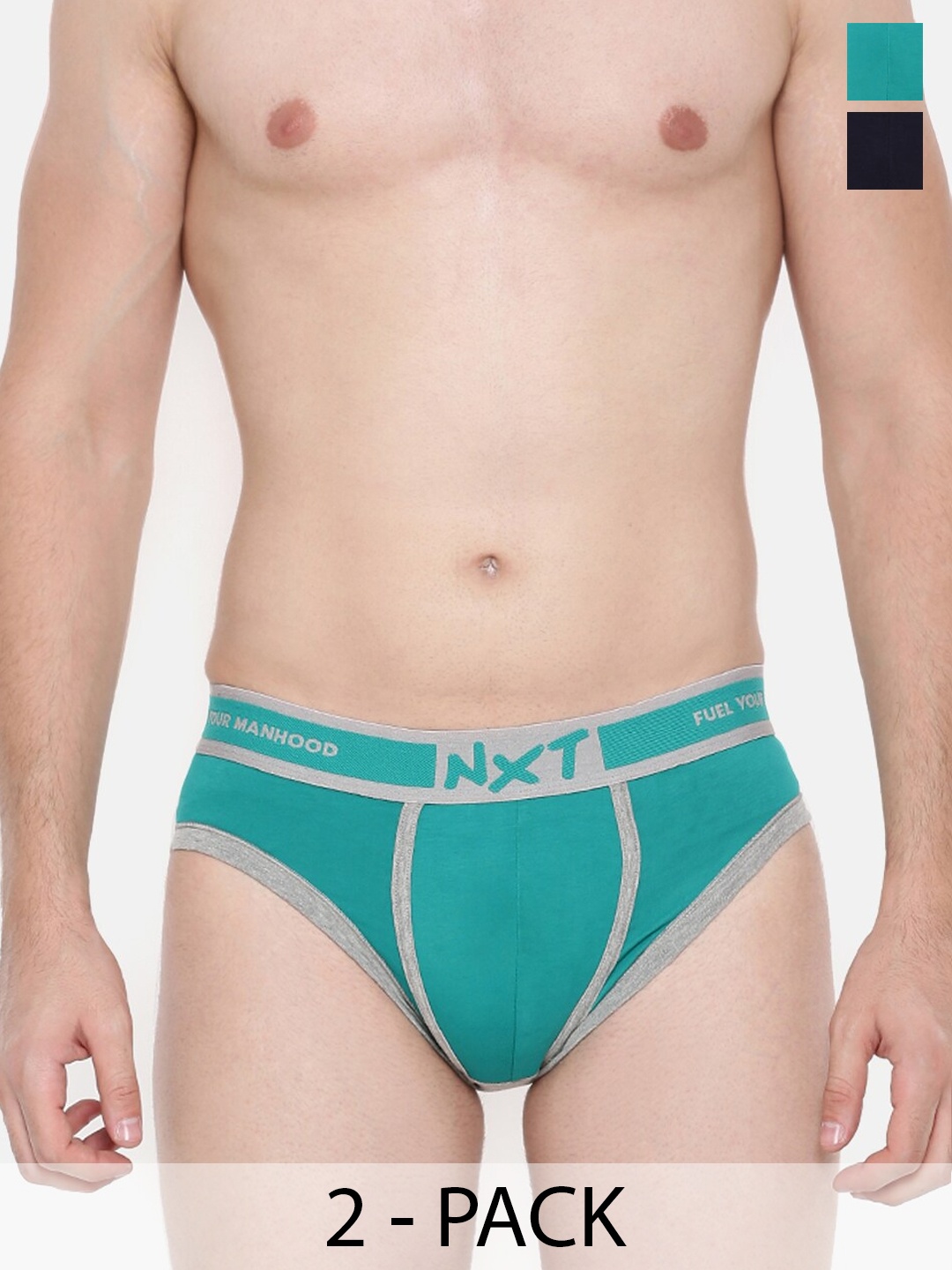 

Force NXT Pack Of 2 Assorted Pure Cotton Basic Briefs MNFL-57-R3-ASST-C2-PO2