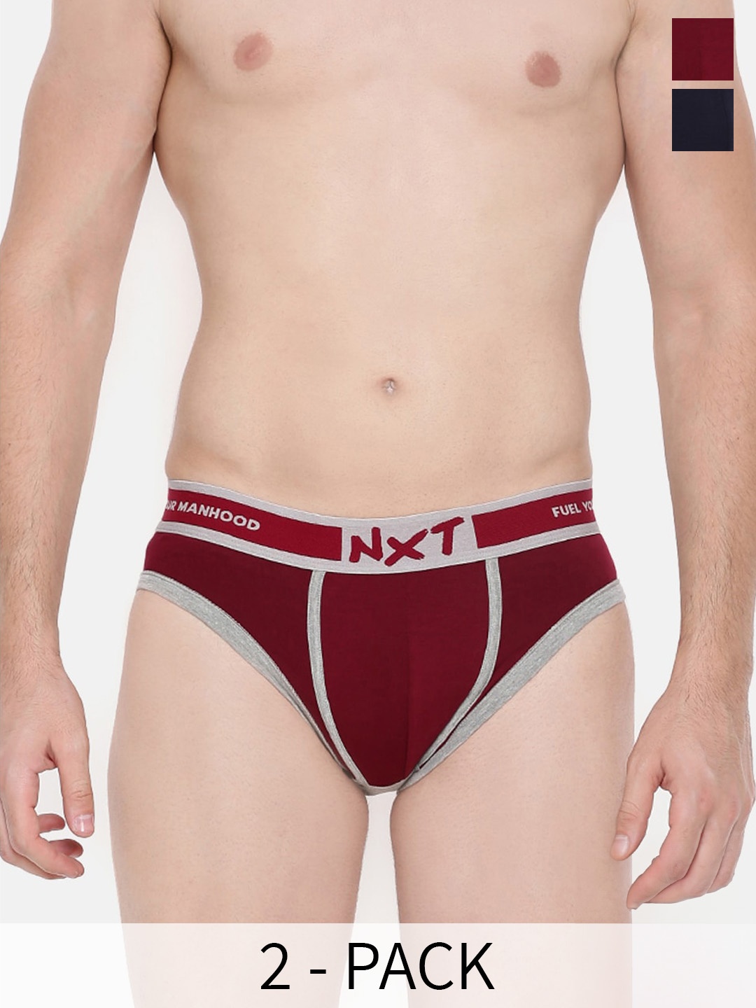 

Force NXT Pack Of 2 Assorted Premium Pure Cotton Ribbed Briefs MNFL-57-R3-ASST-C3-PO2