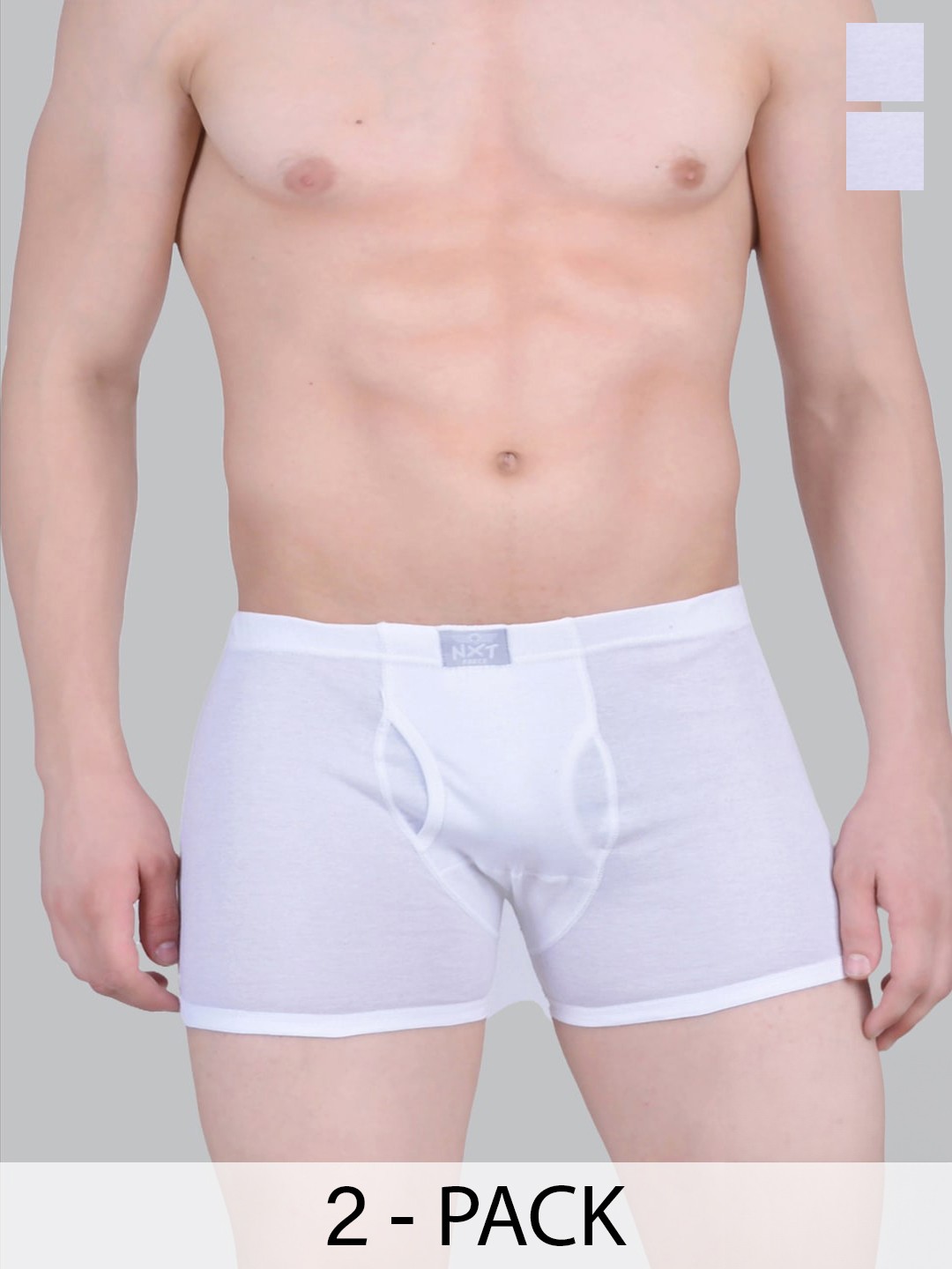 

Force NXT Men Set Of 2 Cotton Trunks MNFR-211-R3-WHT-PO2-White