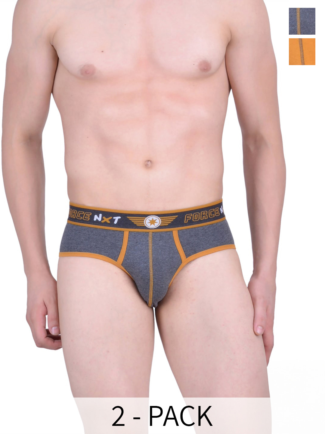 

Force NXT Pack of 2 Assorted Pure Cotton Anti Microbial Briefs MNFL-32-R3-ASST-C3-PO2