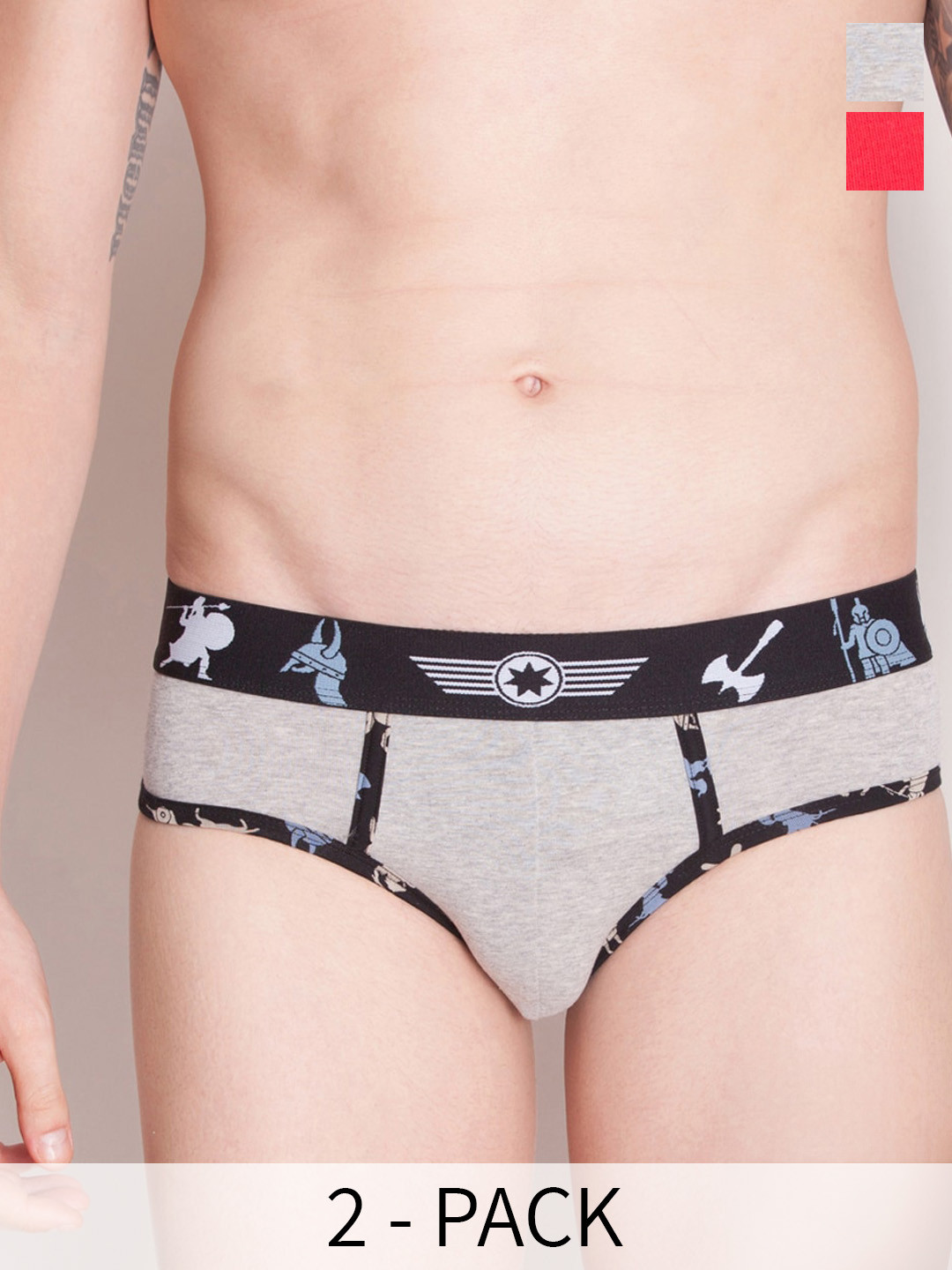 

Force NXT Pack Of 2 Assorted Anti Microbial Pure Cotton Briefs MNFL-34-R3-ASST-C2-PO2