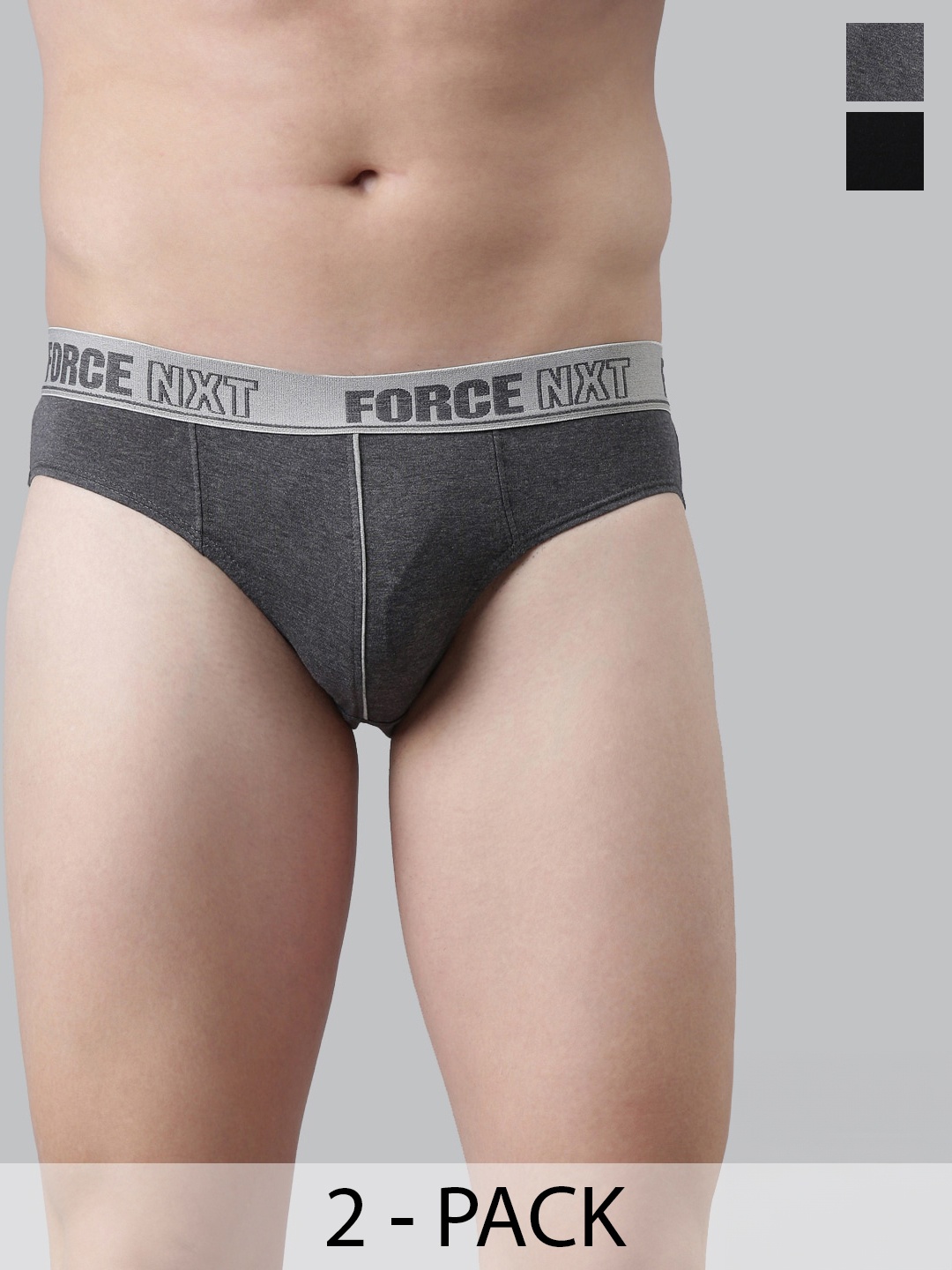 Force NXT Pack Of 2 Assorted Anti Microbial Pure Cotton Briefs MNFF-117-R3-ASST-C1-PO2