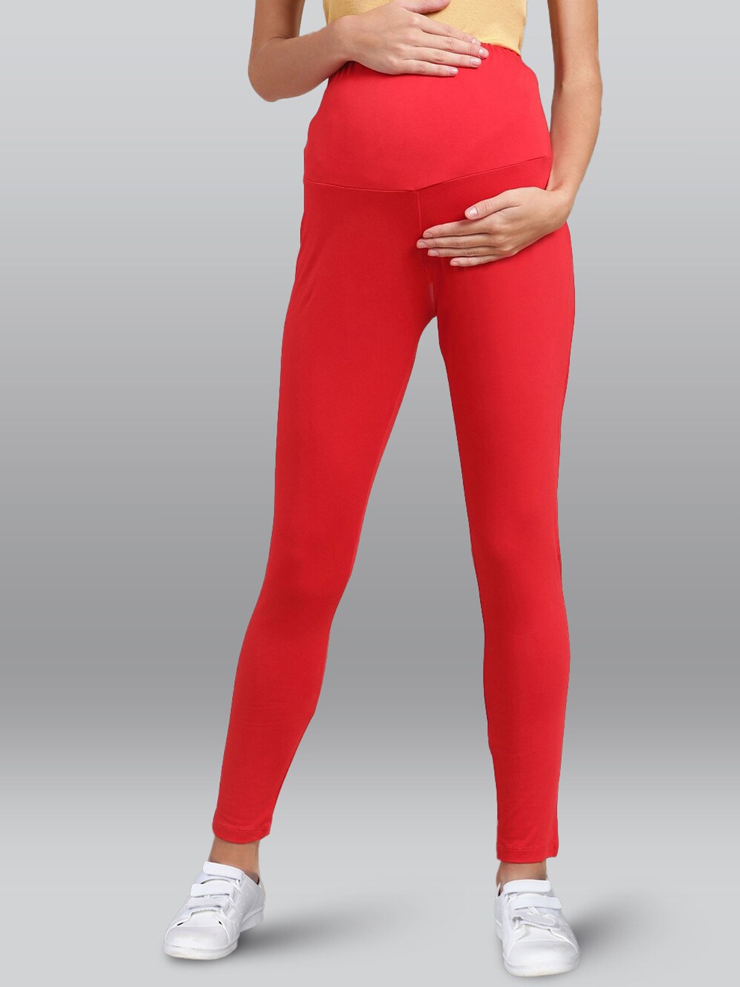 

LYRA Maternity Ankle Length Leggings, Red