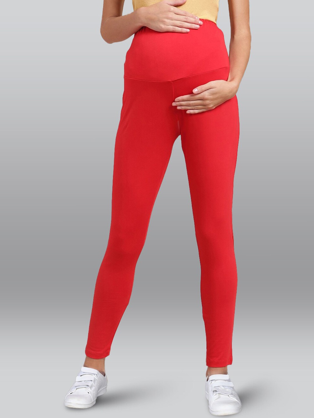 

LYRA Maternity Ankle Length Leggings, Red