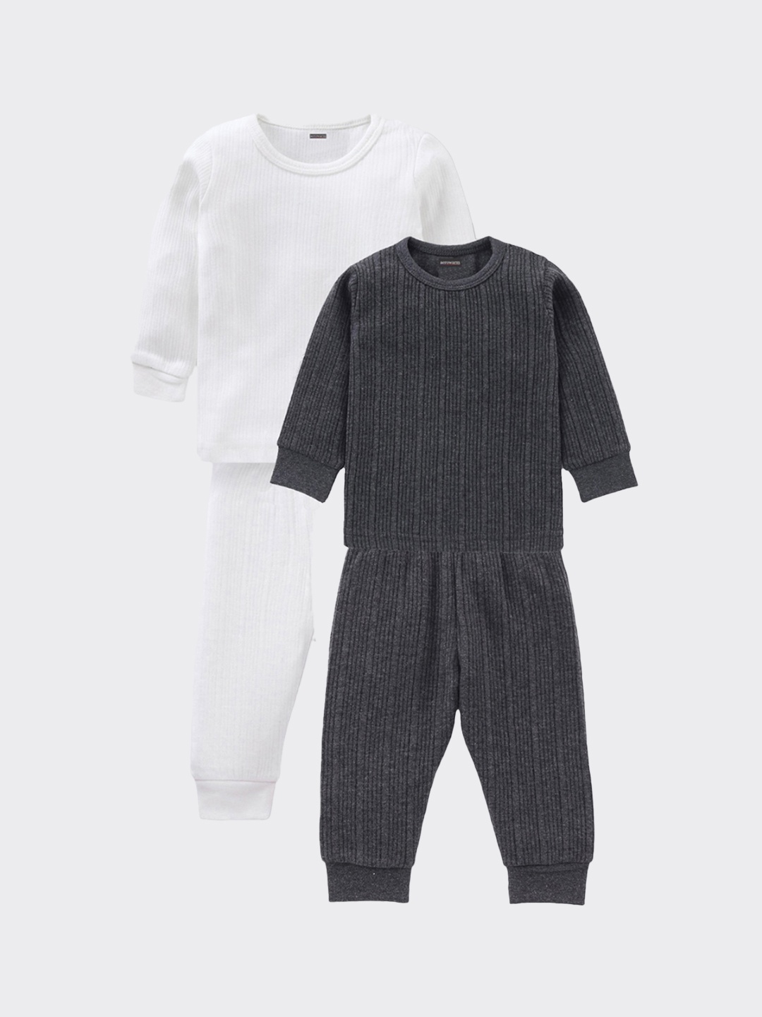 

Aerowarm Girls Pack Of 2 Striped Thermal Set, Charcoal