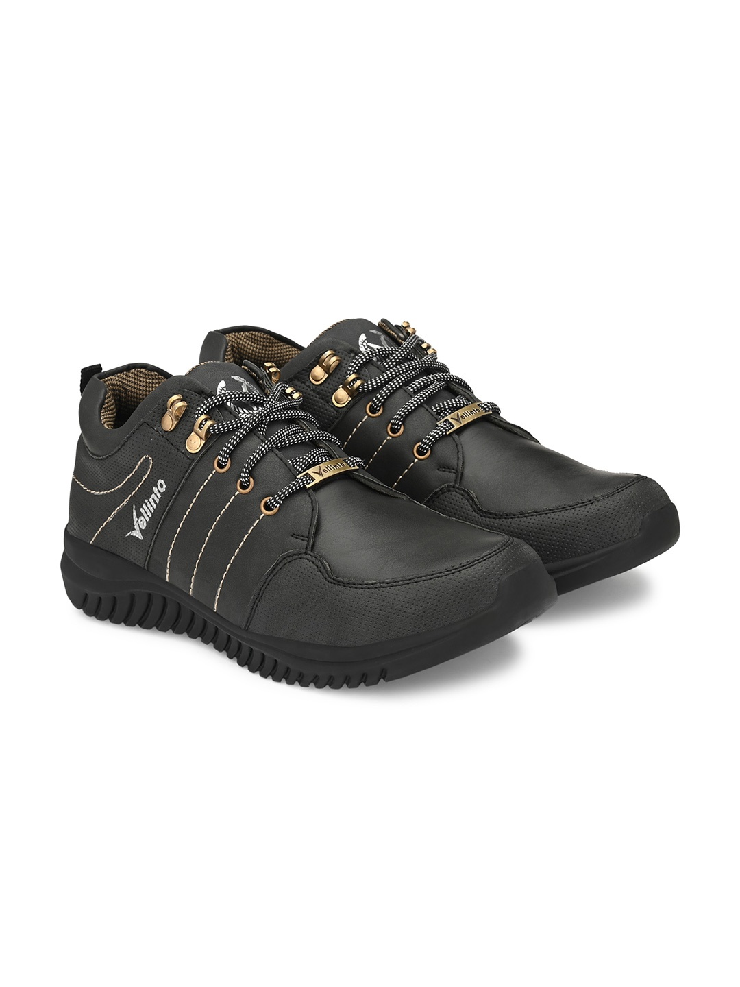 

Vellinto Men Lightweight Comfort Insole Combat Sneakers, Black