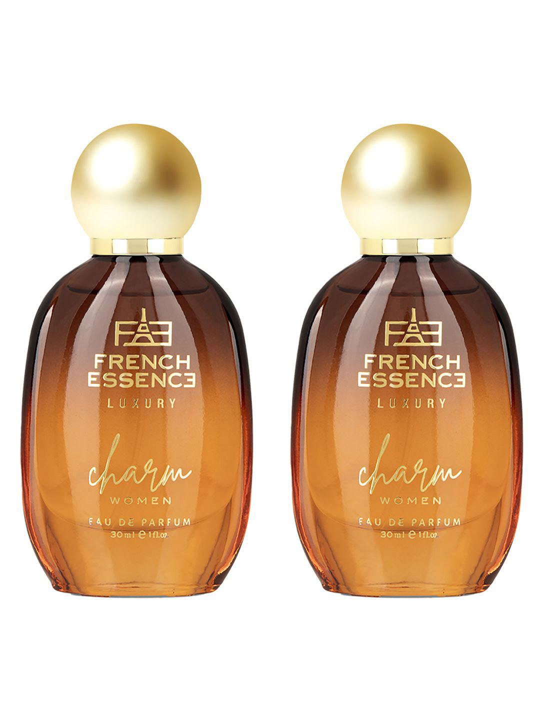 

FRENCH ESSENCE Women Set of 2 Charm Long Lasting Luxury Eau De Parfum - 30 ml each, Orange
