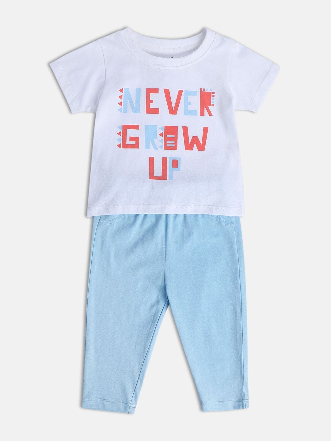 

MINI KLUB Boys Printed Short Sleeves T-shirt With Trousers, White