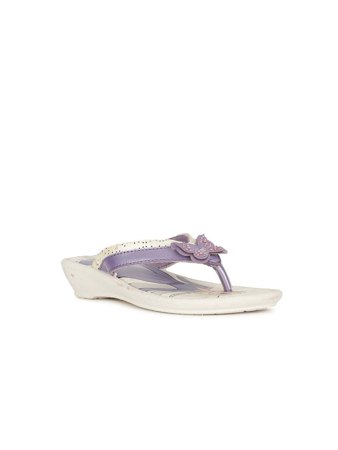 

Bubblegummers Girls Frozen Printed Embellished Open Toe Flats, Purple