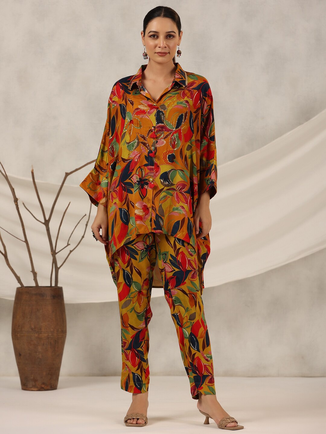 

Juniper Printed Muslin Shirt & Trousers, Mustard