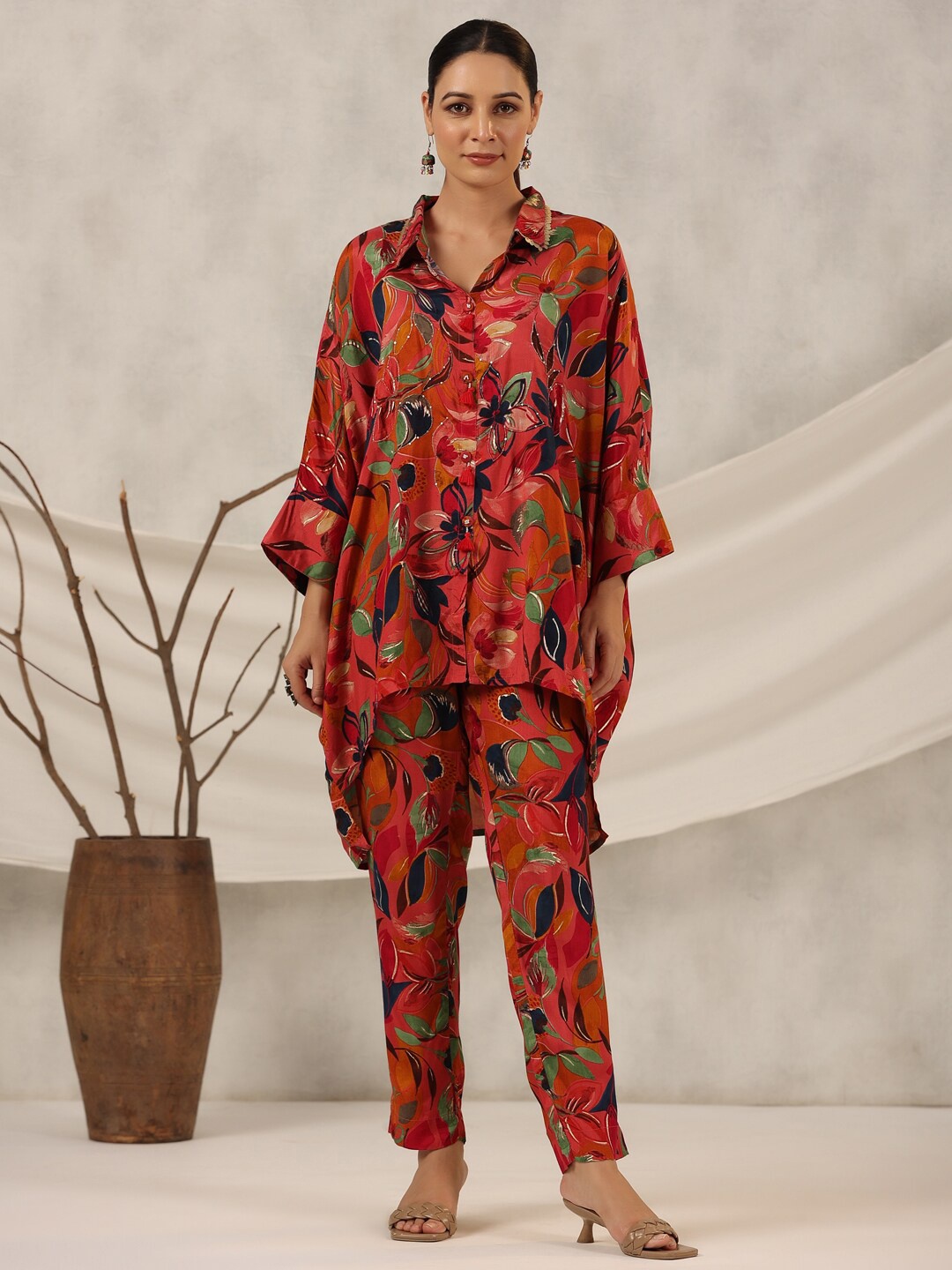 

Juniper Printed Muslin Shirt & Trousers, Rust