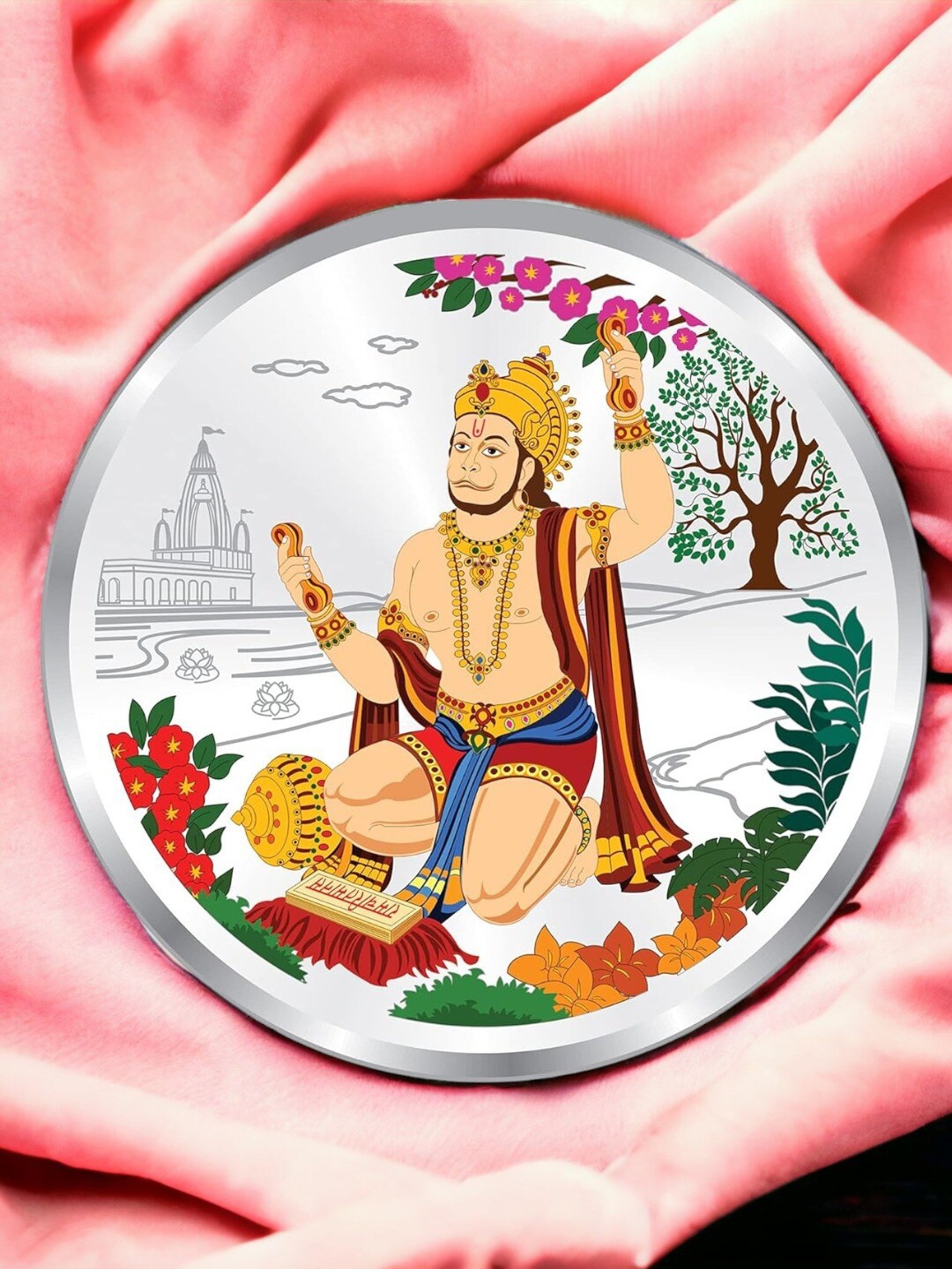 

Taraash 999 Purity Lord Hanuman Silver Coin-20 gm