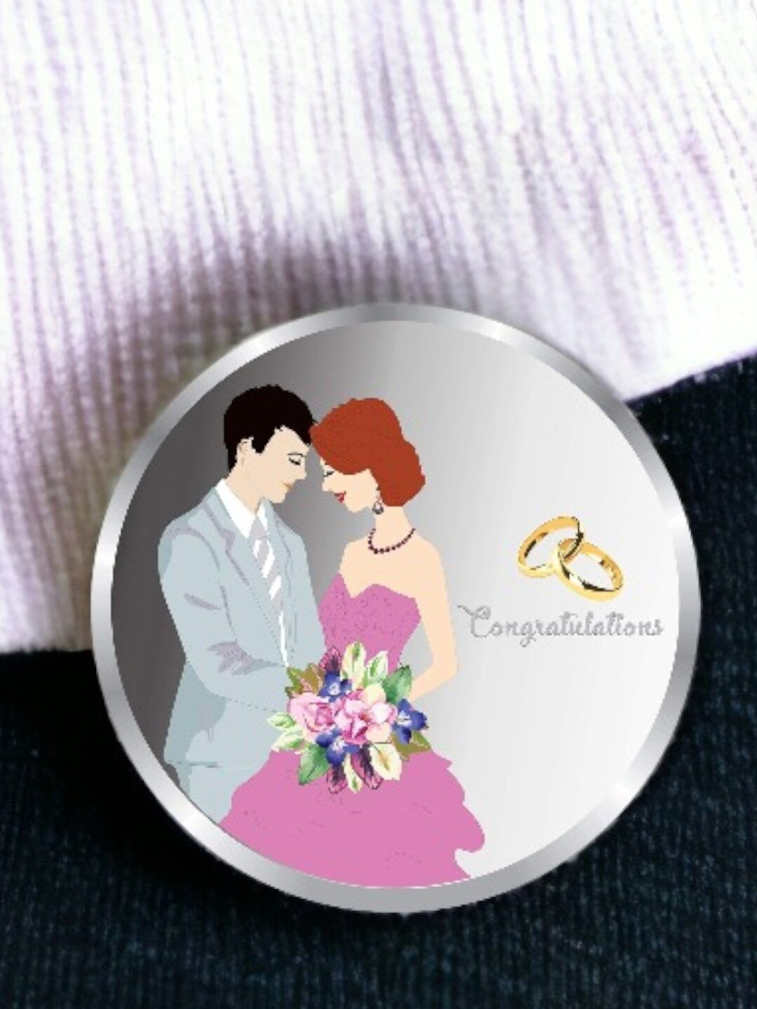 

Taraash Married Couple 999 Round Silver Coin-50gm