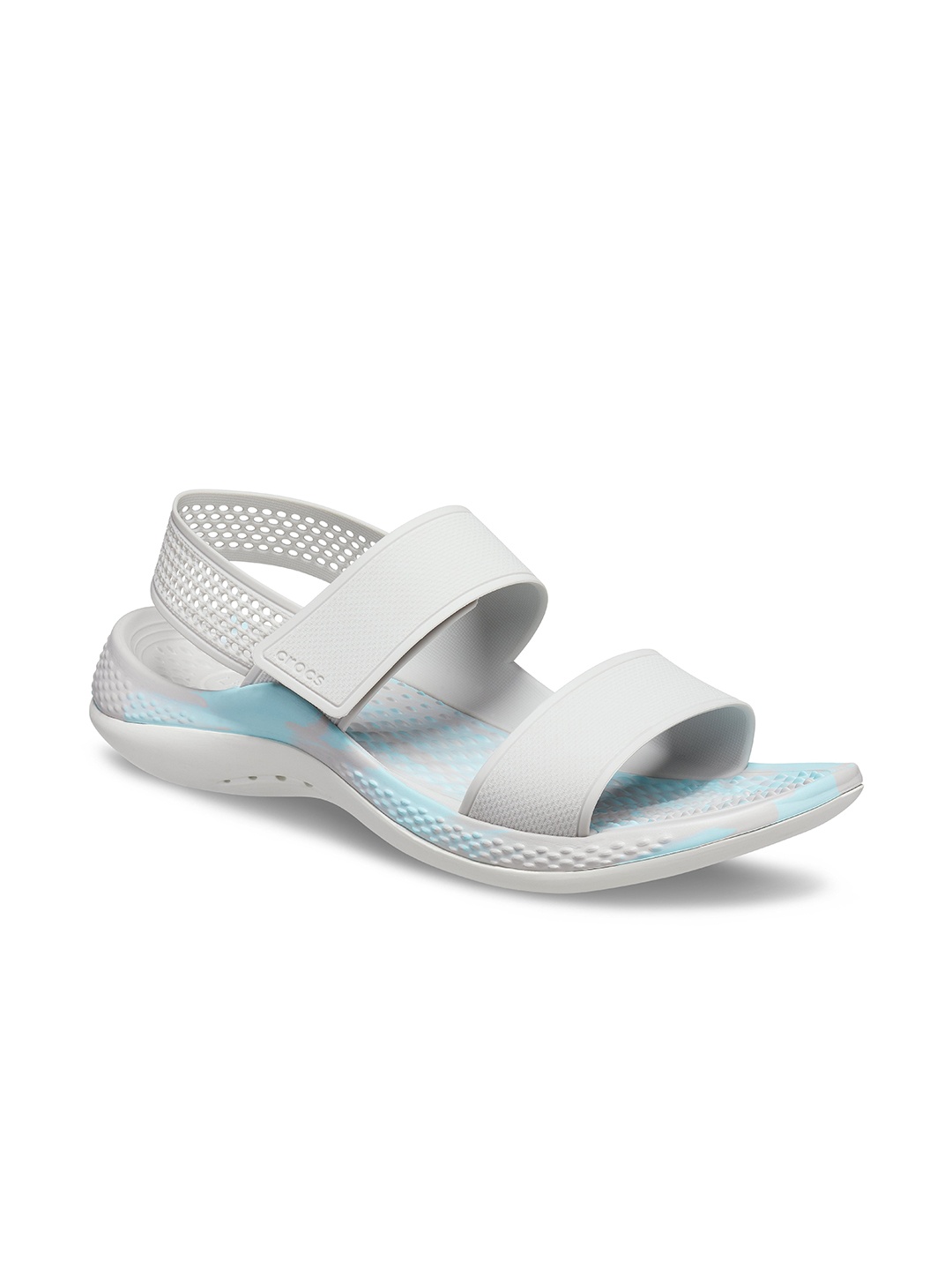 

Crocs Women Two Strap Croslite Slip-On Flip Flops With Velcro, Grey