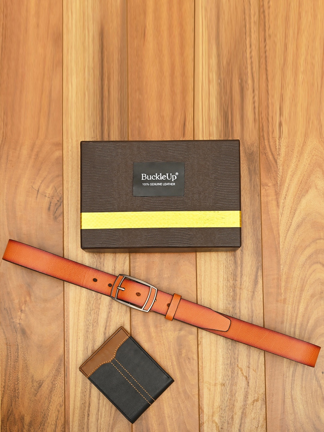 

BuckleUp Belt & Wallet Accessory Gift Set, Tan
