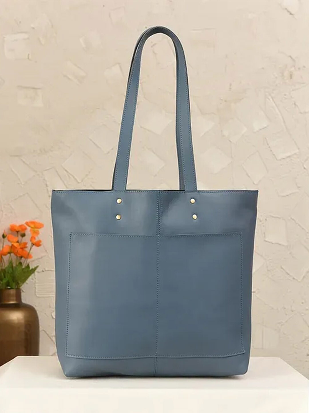 

Jalwa Art Leather Oversized Structured Shoulder Bag, Blue