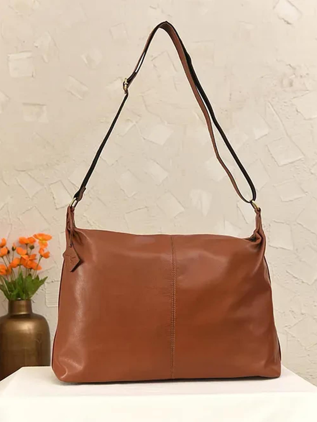 

Jalwa Art Oversized Structured Shoulder Bag, Brown