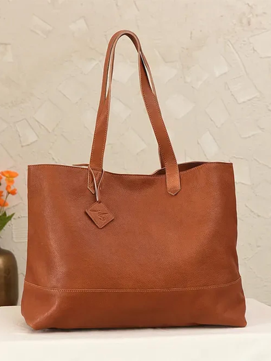 Jalwa Art Oversized Shopper Tote Bag, Brown