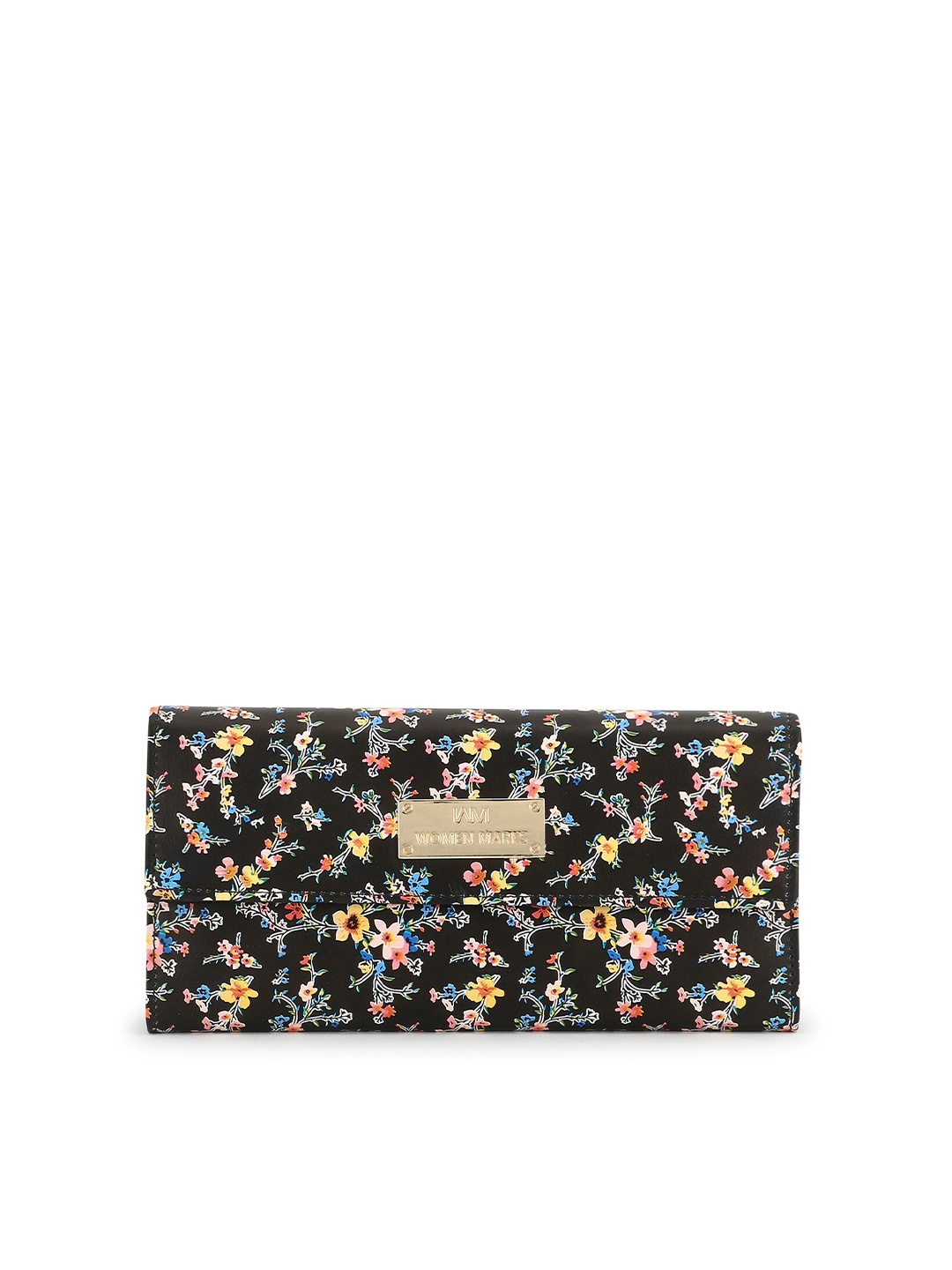 

WOMEN MARKS Women Floral Printed Two Fold Wallet, Black
