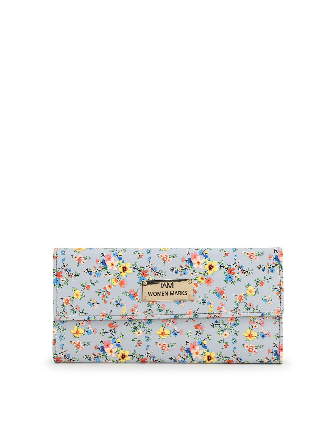 

WOMEN MARKS Floral Printed PU Envelope Wallet, Grey