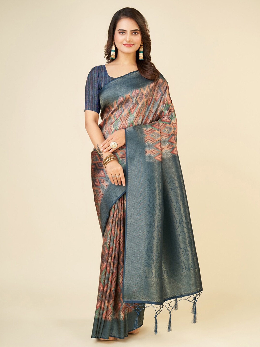 

Mitera Woven Design Zari Art Silk Saree, Blue