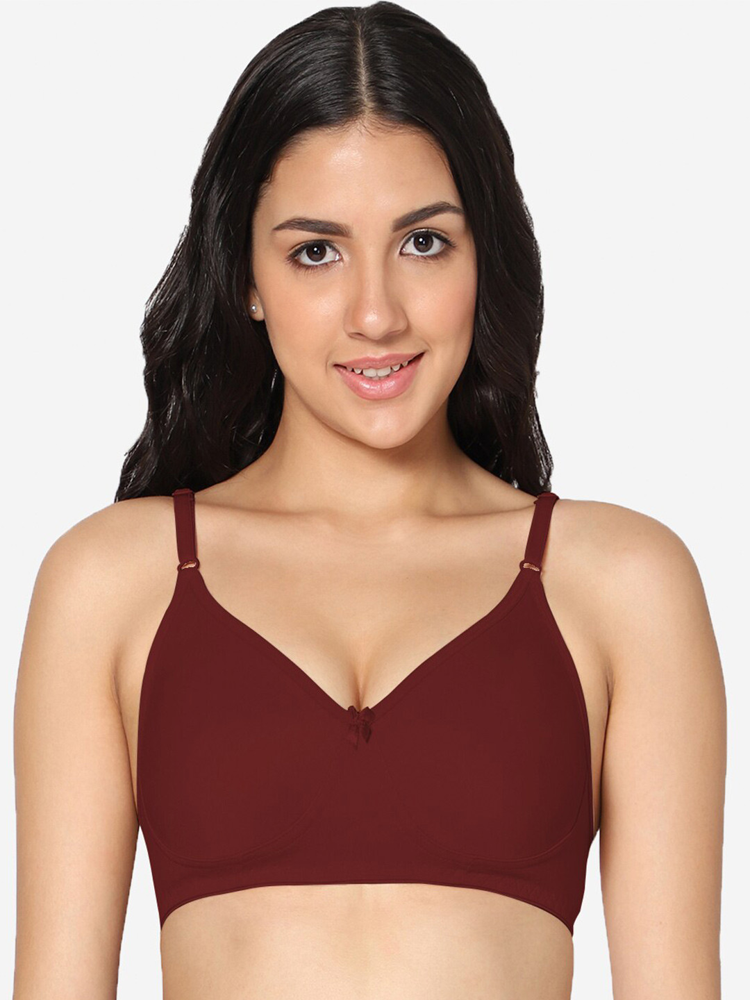 

In Care All Day Comfort Full Coverage Non Padded Cotton T-shirt Bra, Maroon