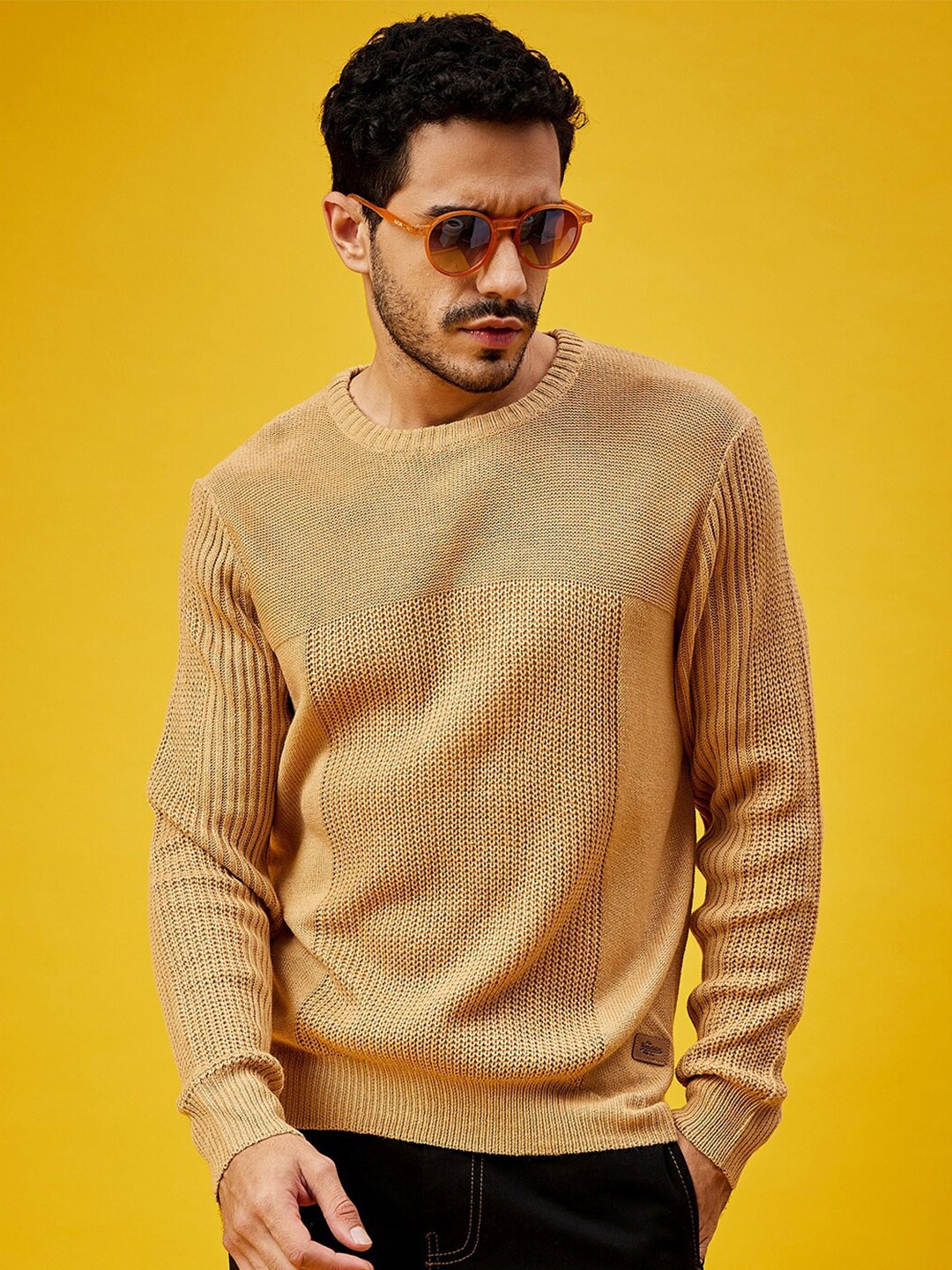 

The Roadster Lifestyle Co. Coffee Brown Cable Knit Acrylic Sweater