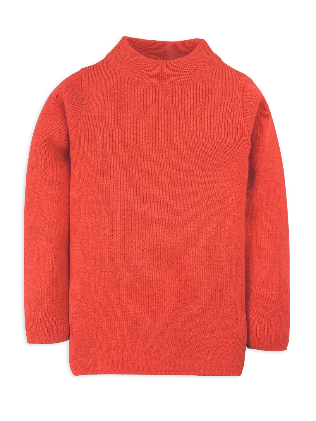 

RVK Kids Ribbed High Neck Pullover Sweater, Orange
