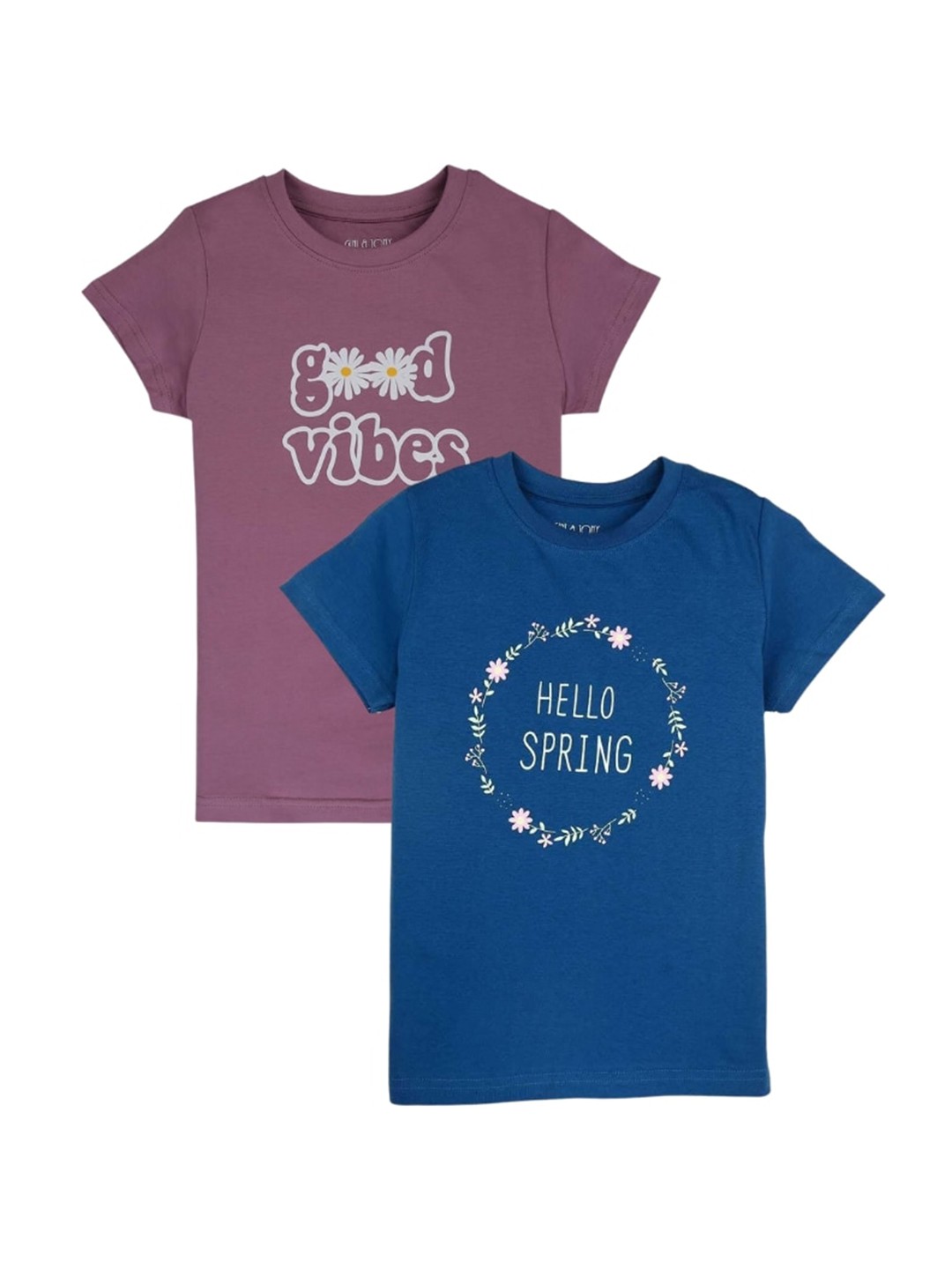 

Gini and Jony Pack Of 2 Typography Printed Cotton Tshirt, Multi