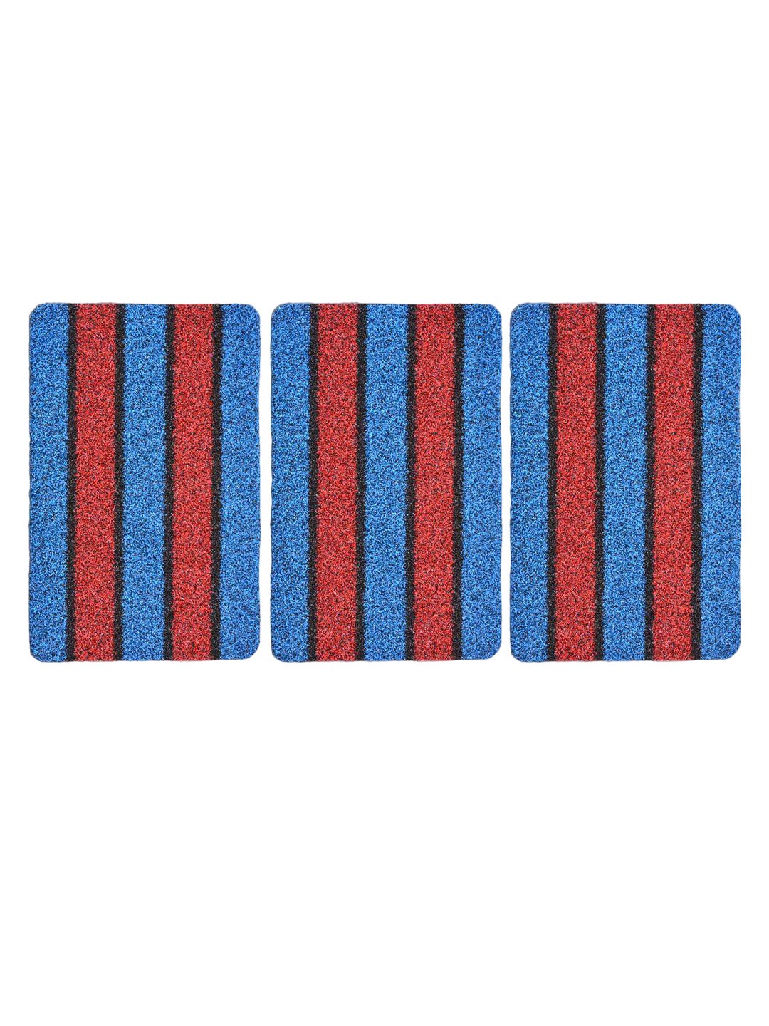 

Athom Living Blue & Red 3 Pieces Striped Anti-Slip Doormats