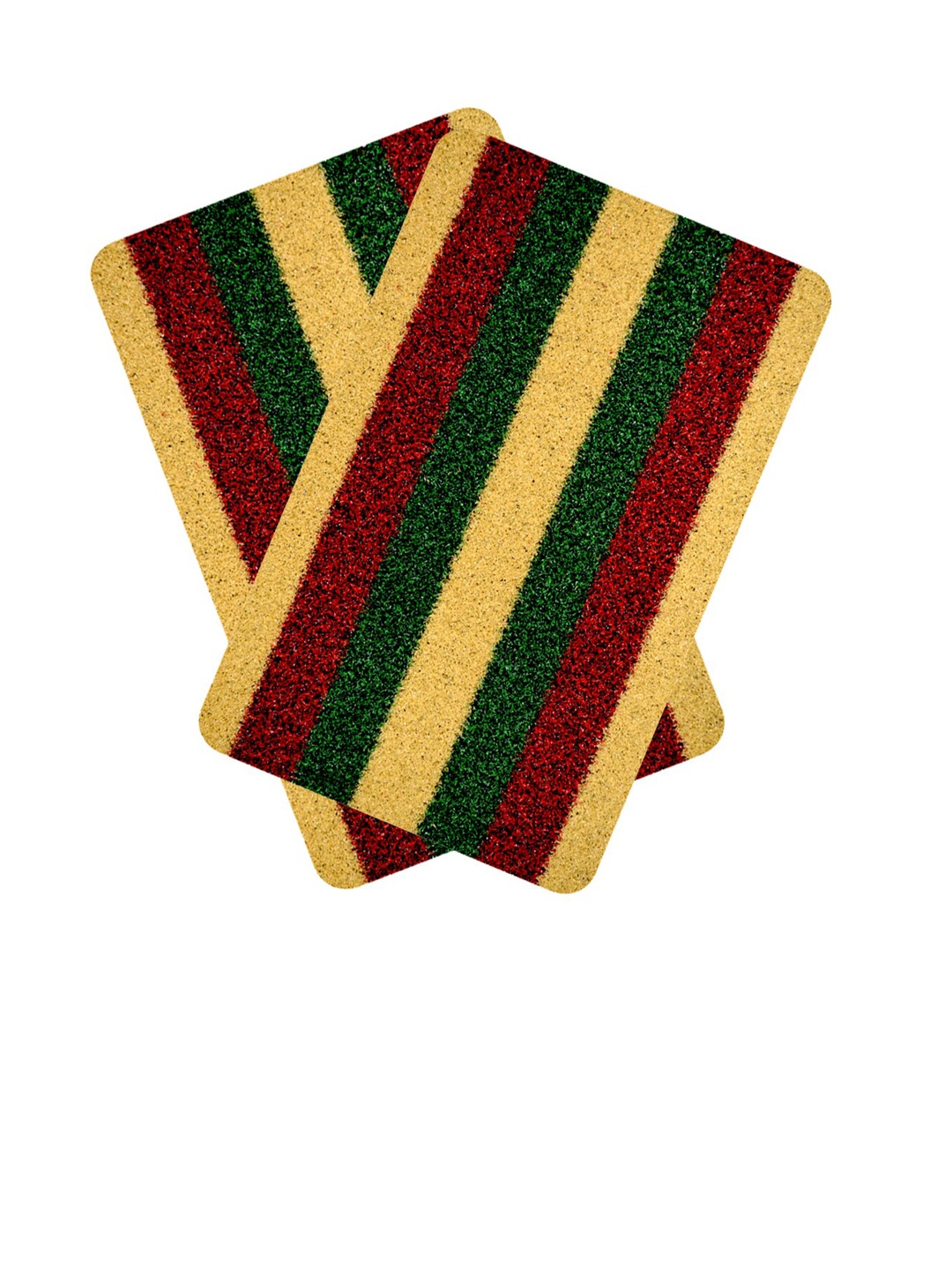 

Athom Living Yellow & Red 2-Pieces Striped Anti-Slip Doormats