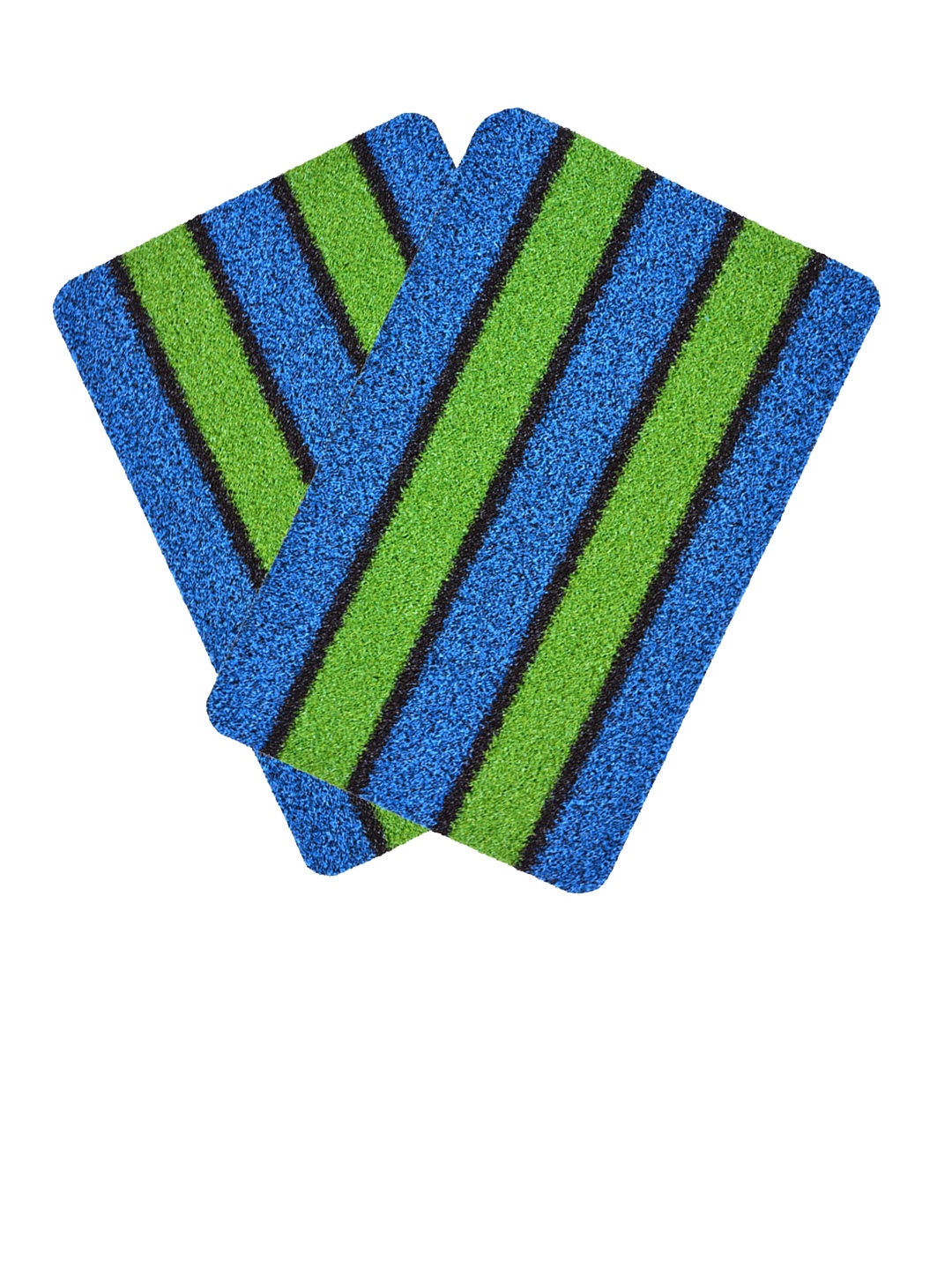 

Athom Living Blue & Green 2 Pieces Striped Anti-Slip Doormats