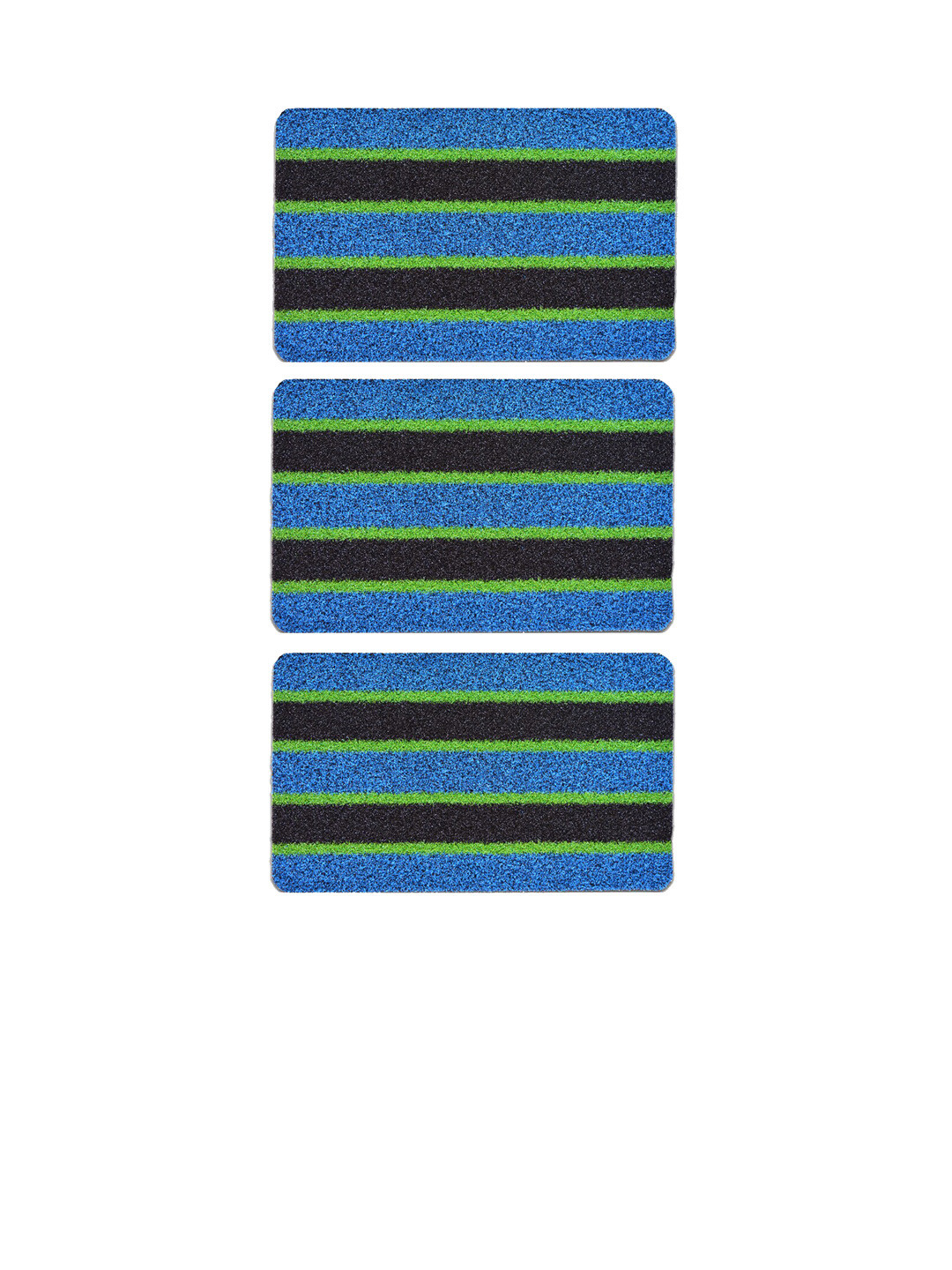 

Athom Living Blue & Black 3 Pieces Striped Anti-Slip Doormats