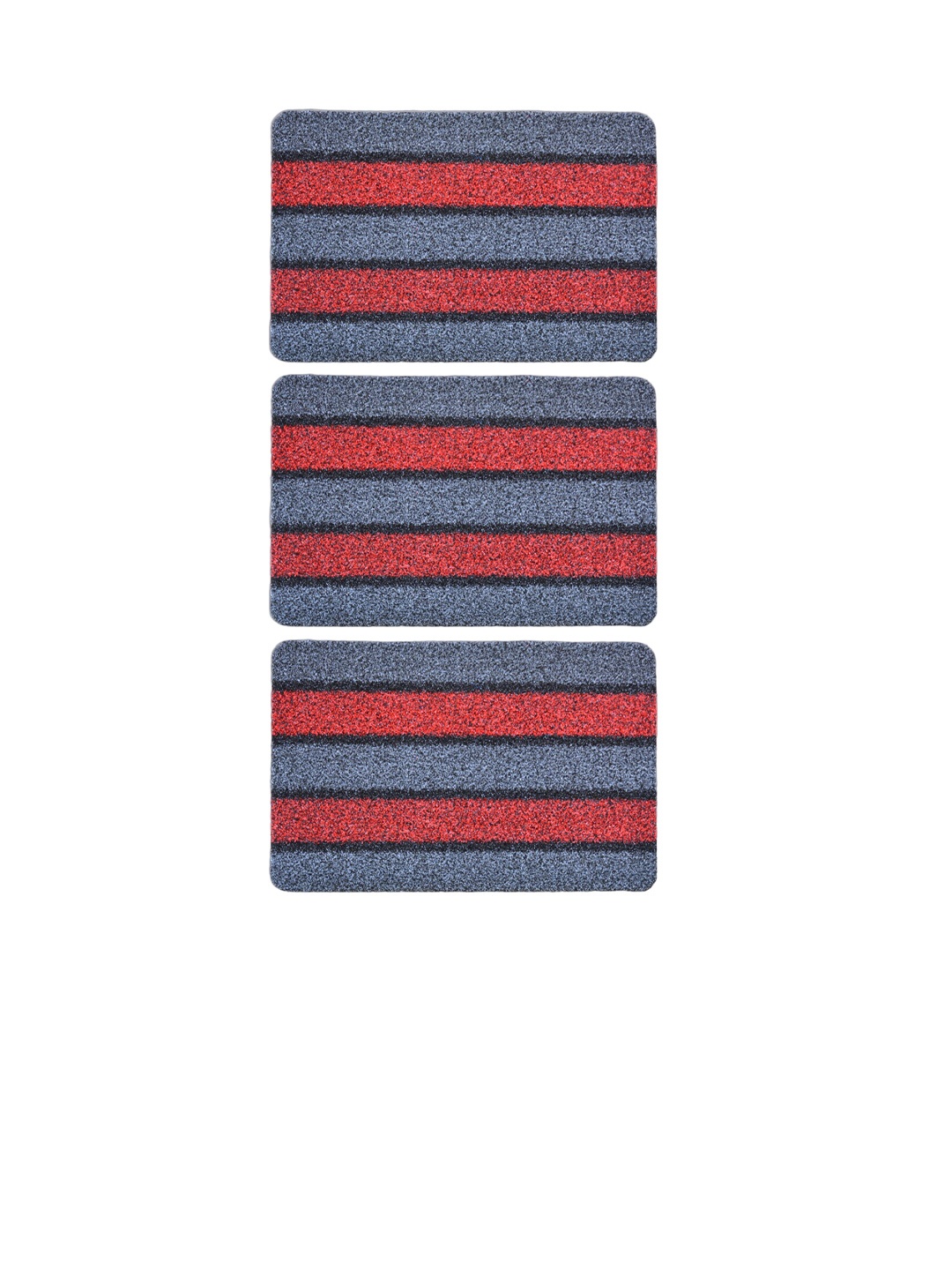 

Athom Living 3 Pcs Grey & Red Striped Anti-Slip Doormats