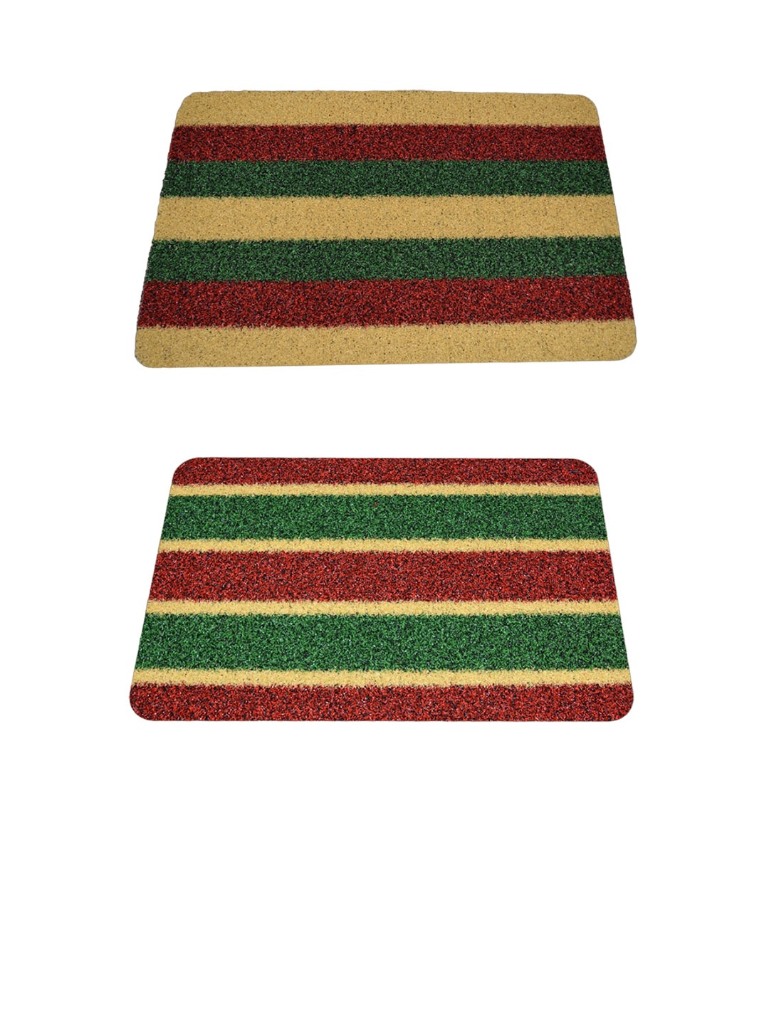 

Athom Living Yellow & Red 2-Pieces Striped Anti-Slip Doormats