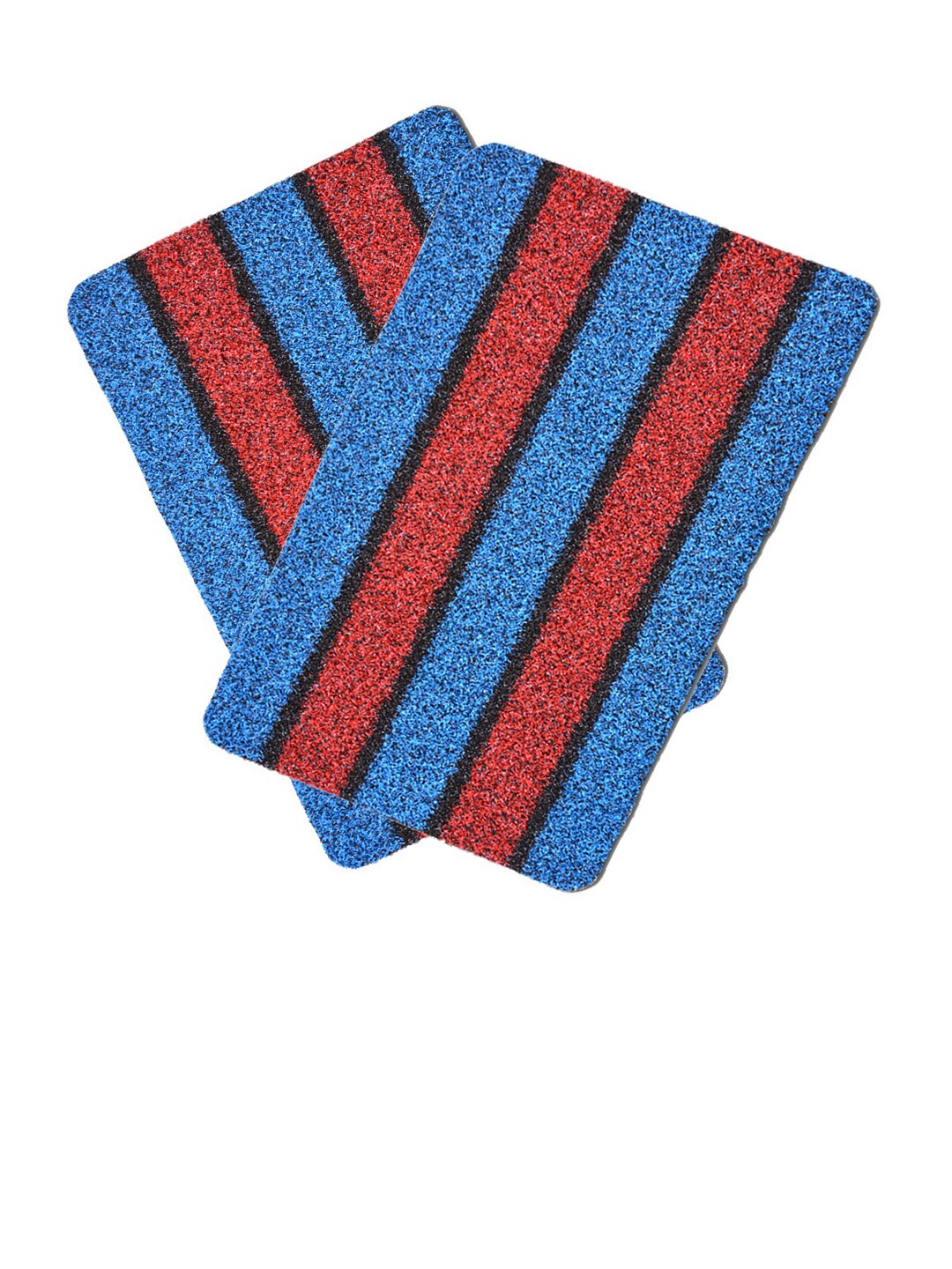

Athom Living Blue & Red 2 Pieces Striped Anti-Slip Doormats