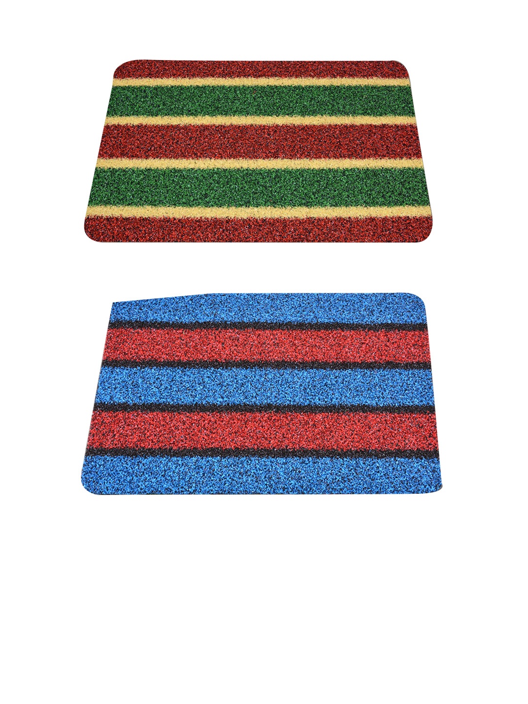 

Athom Living 2 Pcs Blue & Red Striped Anti-Slip Doormats