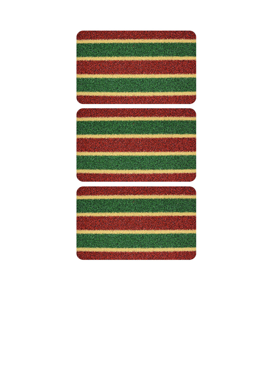 

Athom Living 3 Pcs Green & Red Striped Anti-Slip Doormats