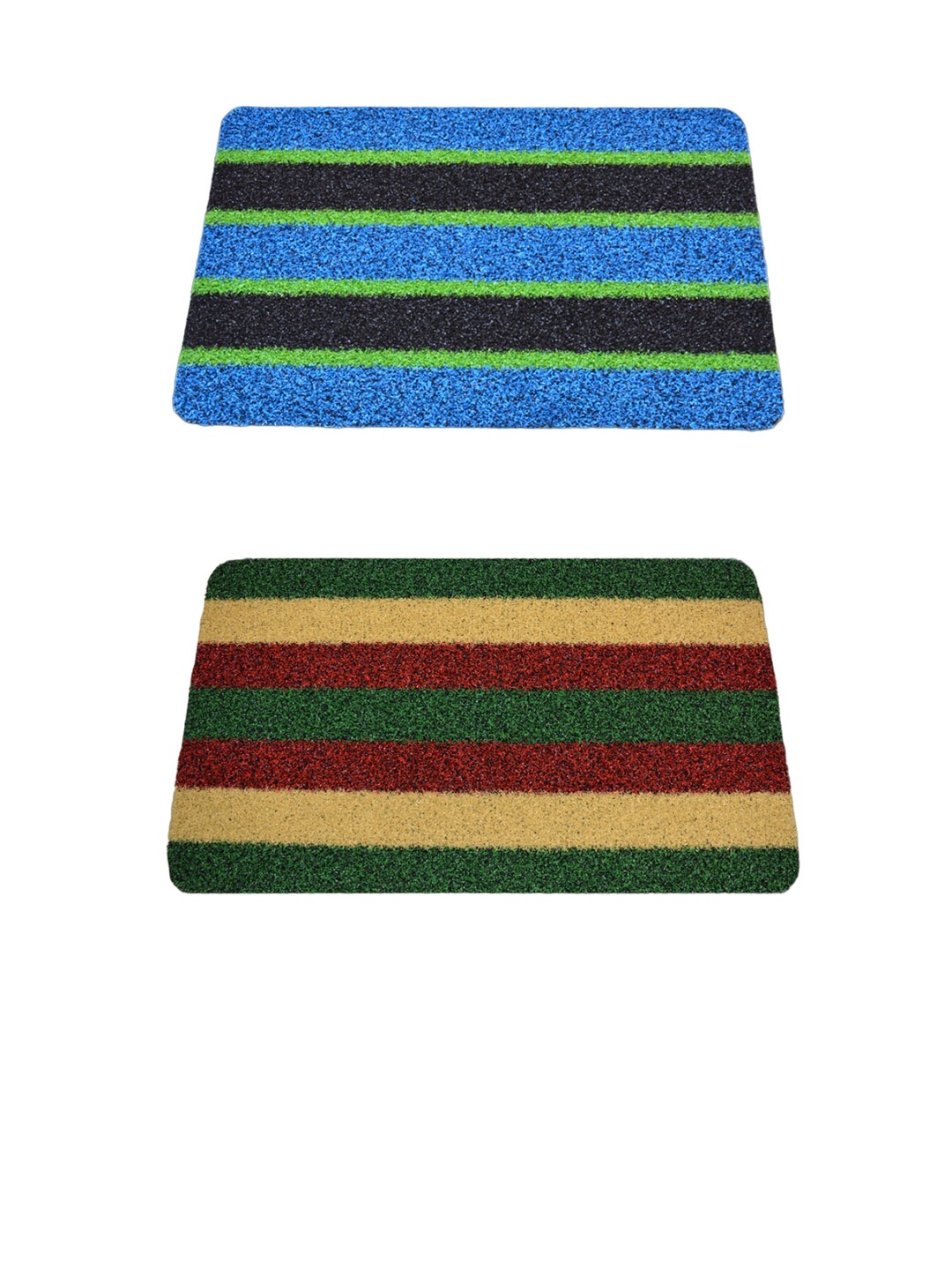 

Athom Living Blue & Red 2-Pieces Striped Anti-Slip Doormats, Yellow
