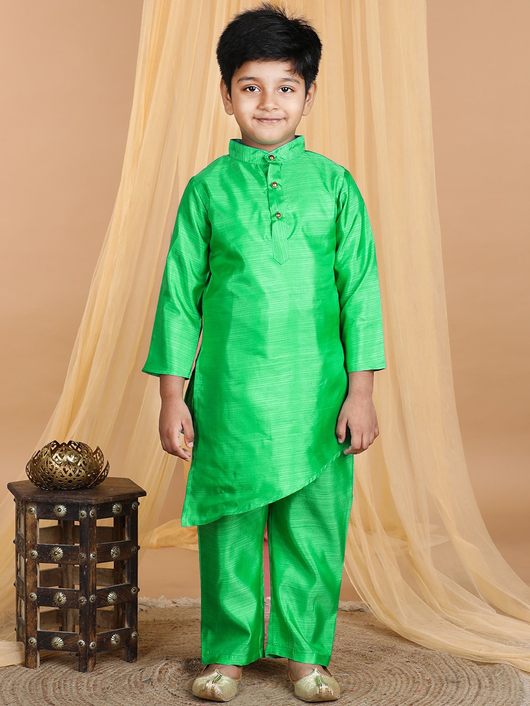 

Cutiekins Boys Straight Kurta With Pyjamas, Green