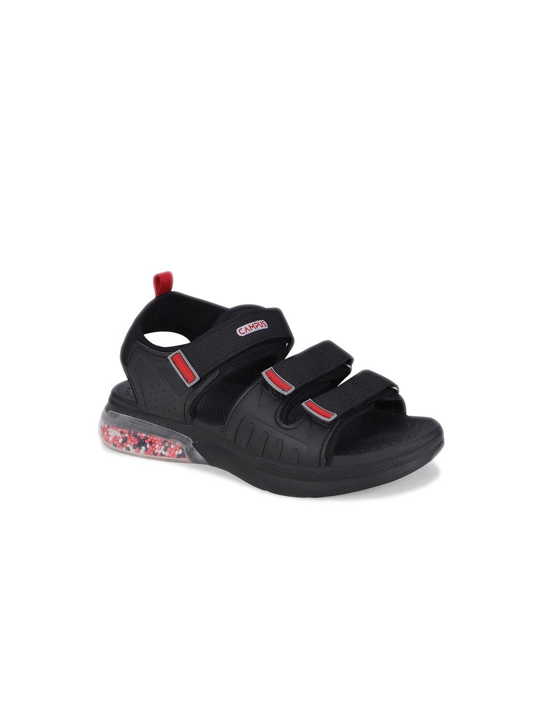 

Campus Men Textured Sports Sandals, Black