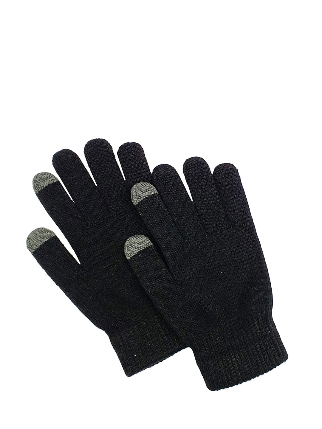 

TEEMOODS Men Knitted Touchscreen Acrylic Hand Gloves, Black