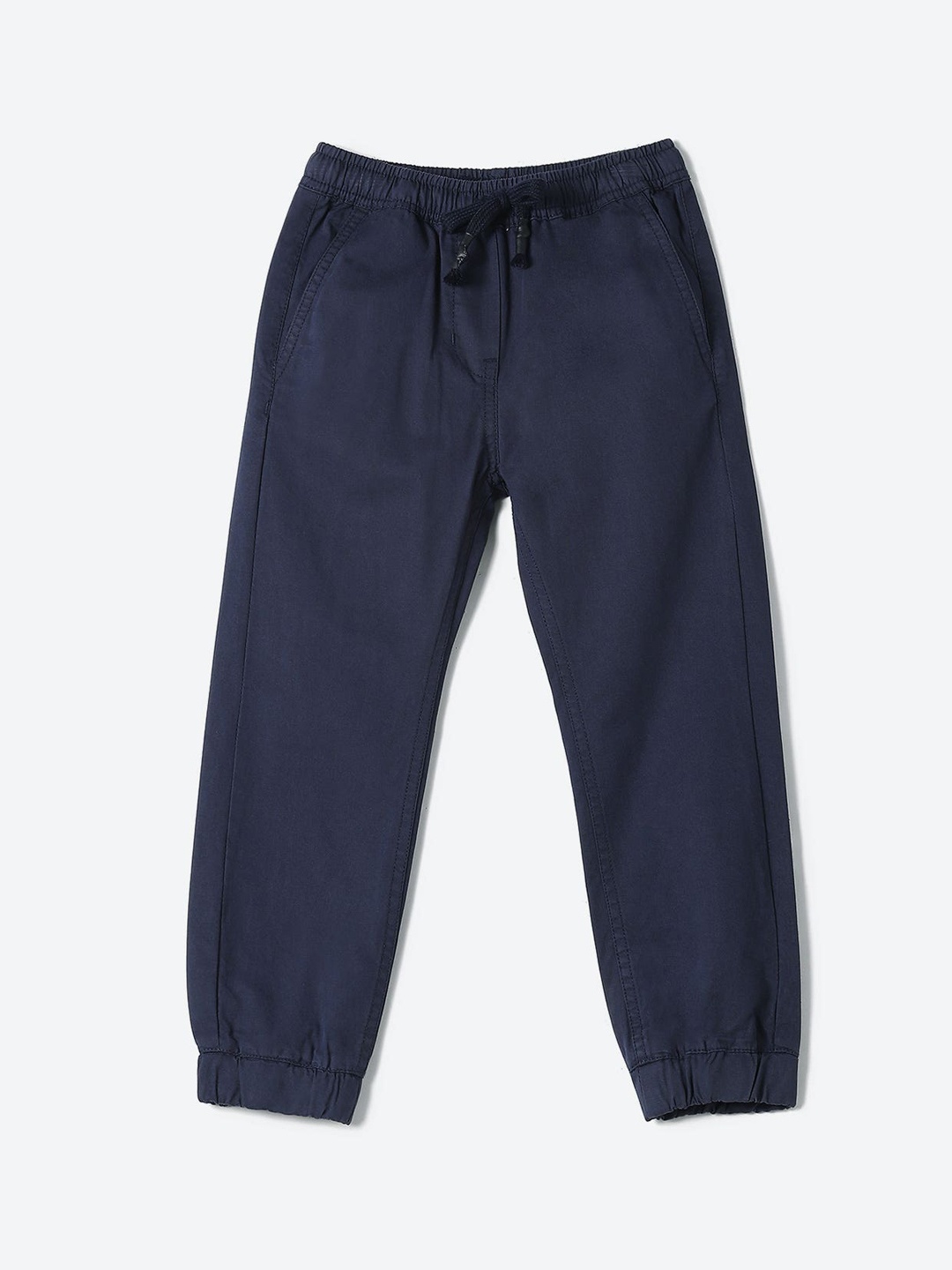 

2Bme Girls Mid-Rise Cotton Joggers, Navy blue